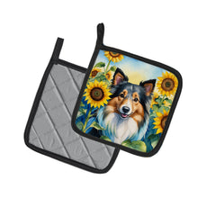 Load image into Gallery viewer, Sheltie in Sunflowers Pot Holders - Set of 2 Decorative Kitchen Helpers | Made in the USA