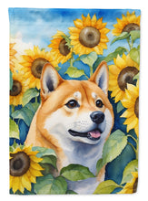 Load image into Gallery viewer, Shiba Inu in Sunflowers House Flag