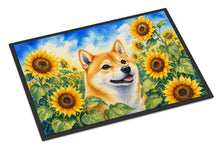 Load image into Gallery viewer, Shiba Inu in Sunflowers Doormat Front Door Mat Indoor Outdoor Rugs for Entryway, Non Slip Washable Low Pile, 24H X 36W