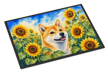 Load image into Gallery viewer, Shiba Inu in Sunflowers Doormat Front Door Mat Indoor Outdoor Rugs for Entryway, Non Slip Washable Low Pile, 18H X 27W