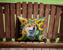 Load image into Gallery viewer, Shiba Inu in Sunflowers Throw Pillow - 14x14 Decorative Pillow – Art for Your Home &amp; Patio