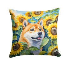 Load image into Gallery viewer, Shiba Inu in Sunflowers Throw Pillow