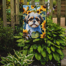Load image into Gallery viewer, Shih Tzu in Sunflowers Garden Flag – Bright Dog-Themed Yard Decor