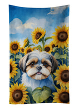 Load image into Gallery viewer, Shih Tzu in Sunflowers Kitchen Towel