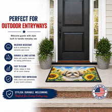 Load image into Gallery viewer, Shih Tzu in Sunflowers Doormat Front Door Mat Indoor Outdoor Rugs for Entryway, Non Slip Washable Low Pile, 18H X 27W