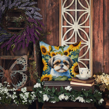 Load image into Gallery viewer, Shih Tzu in Sunflowers Throw Pillow
