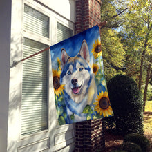Load image into Gallery viewer, Siberian Husky in Sunflowers House Flag