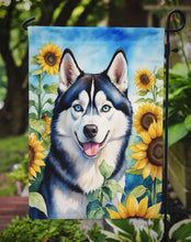 Load image into Gallery viewer, Siberian Husky in Sunflowers Garden Flag – Bright Dog-Themed Yard Decor