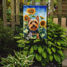 Load image into Gallery viewer, Silky Terrier in Sunflowers Garden Flag – Bright Dog-Themed Yard Decor