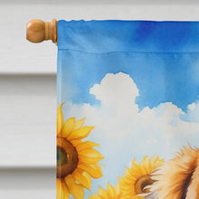 Load image into Gallery viewer, Tibetan Mastiff in Sunflowers House Flag