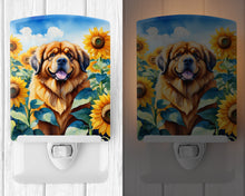 Load image into Gallery viewer, Tibetan Mastiff in Sunflowers Ceramic Night Light