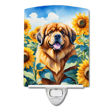 Load image into Gallery viewer, Tibetan Mastiff in Sunflowers Ceramic Night Light
