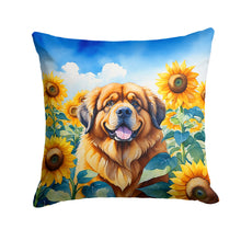 Load image into Gallery viewer, Tibetan Mastiff in Sunflowers Throw Pillow