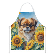 Load image into Gallery viewer, Tibetan Spaniel in Sunflowers Apron – Artist-Designed Kitchen, BBQ &amp; Craft Apron