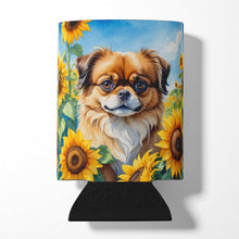 Load image into Gallery viewer, Tibetan Spaniel in Sunflowers Can or Bottle Hugger