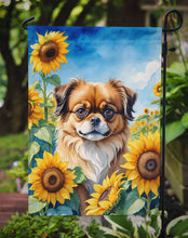 Load image into Gallery viewer, Tibetan Spaniel in Sunflowers Garden Flag – Bright Dog-Themed Yard Decor