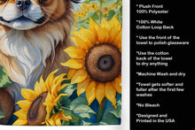 Load image into Gallery viewer, Tibetan Spaniel in Sunflowers Kitchen Towel