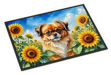 Load image into Gallery viewer, Tibetan Spaniel in Sunflowers Doormat Front Door Mat Indoor Outdoor Rugs for Entryway, Non Slip Washable Low Pile, 18H X 27W