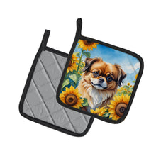 Load image into Gallery viewer, Tibetan Spaniel in Sunflowers Pot Holders - Set of 2 Decorative Kitchen Helpers | Made in the USA