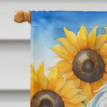 Load image into Gallery viewer, Tibetan Terrier in Sunflowers House Flag
