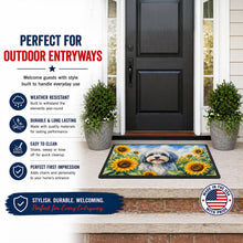 Load image into Gallery viewer, Tibetan Terrier in Sunflowers Doormat Front Door Mat Indoor Outdoor Rugs for Entryway, Non Slip Washable Low Pile, 24H X 36W