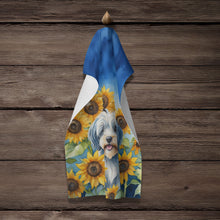 Load image into Gallery viewer, Tibetan Terrier in Sunflowers Kitchen Towel