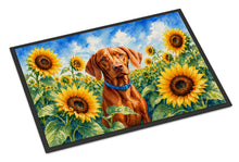 Load image into Gallery viewer, Vizsla in Sunflowers Doormat Front Door Mat Indoor Outdoor Rugs for Entryway, Non Slip Washable Low Pile, 18H X 27W