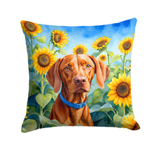 Load image into Gallery viewer, Vizsla in Sunflowers Throw Pillow