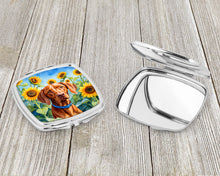 Load image into Gallery viewer, Vizsla in Sunflowers Compact Mirror – Stylish Purse Mirror with Artistic Covers