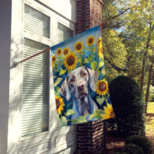 Load image into Gallery viewer, Weimaraner in Sunflowers House Flag