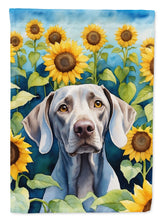 Load image into Gallery viewer, Weimaraner in Sunflowers House Flag