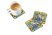 Load image into Gallery viewer, Weimaraner in Sunflowers Coasters - Set of 4 Lightweight Foam, Absorbent Drink Coasters