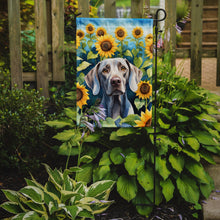 Load image into Gallery viewer, Weimaraner in Sunflowers Garden Flag – Bright Dog-Themed Yard Decor
