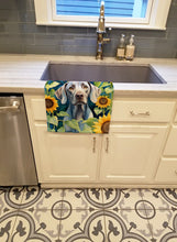 Load image into Gallery viewer, Weimaraner in Sunflowers Kitchen Towel