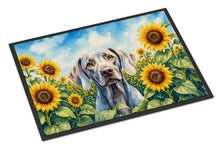 Load image into Gallery viewer, Weimaraner in Sunflowers Doormat Front Door Mat Indoor Outdoor Rugs for Entryway, Non Slip Washable Low Pile, 18H X 27W