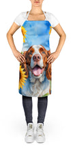 Load image into Gallery viewer, Welsh Springer Spaniel in Sunflowers Apron – Artist-Designed Kitchen, BBQ &amp; Craft Apron