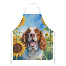 Load image into Gallery viewer, Welsh Springer Spaniel in Sunflowers Apron – Artist-Designed Kitchen, BBQ &amp; Craft Apron