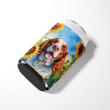 Load image into Gallery viewer, Welsh Springer Spaniel in Sunflowers Can or Bottle Hugger