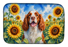 Load image into Gallery viewer, Welsh Springer Spaniel in Sunflowers Dish Drying Mat Absorbent Dish Drying Mat Pad for Kitchen Counter Dish Drainer Mat for Countertop, 14 x 21", Multicolor