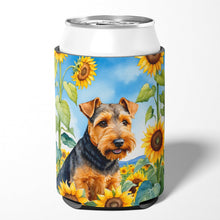 Load image into Gallery viewer, Welsh Terrier in Sunflowers Can or Bottle Hugger