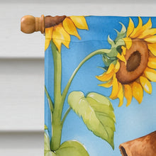 Load image into Gallery viewer, Welsh Terrier in Sunflowers House Flag