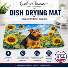 Load image into Gallery viewer, Welsh Terrier in Sunflowers Dish Drying Mat Absorbent Dish Drying Mat Pad for Kitchen Counter Dish Drainer Mat for Countertop, 14 x 21", Multicolor