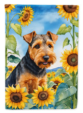 Load image into Gallery viewer, Welsh Terrier in Sunflowers Garden Flag – Bright Dog-Themed Yard Decor