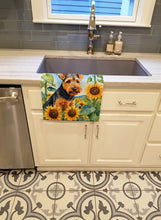 Load image into Gallery viewer, Welsh Terrier in Sunflowers Kitchen Towel