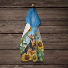 Load image into Gallery viewer, Welsh Terrier in Sunflowers Kitchen Towel