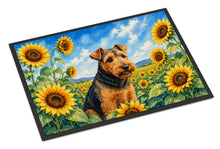Load image into Gallery viewer, Welsh Terrier in Sunflowers Doormat Front Door Mat Indoor Outdoor Rugs for Entryway, Non Slip Washable Low Pile, 18H X 27W