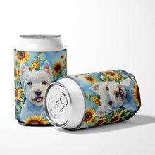 Load image into Gallery viewer, Westie in Sunflowers Can or Bottle Hugger