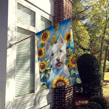 Load image into Gallery viewer, Westie in Sunflowers House Flag