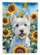 Load image into Gallery viewer, Westie in Sunflowers Garden Flag – Bright Dog-Themed Yard Decor