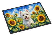 Load image into Gallery viewer, Westie in Sunflowers Doormat Front Door Mat Indoor Outdoor Rugs for Entryway, Non Slip Washable Low Pile, 24H X 36W